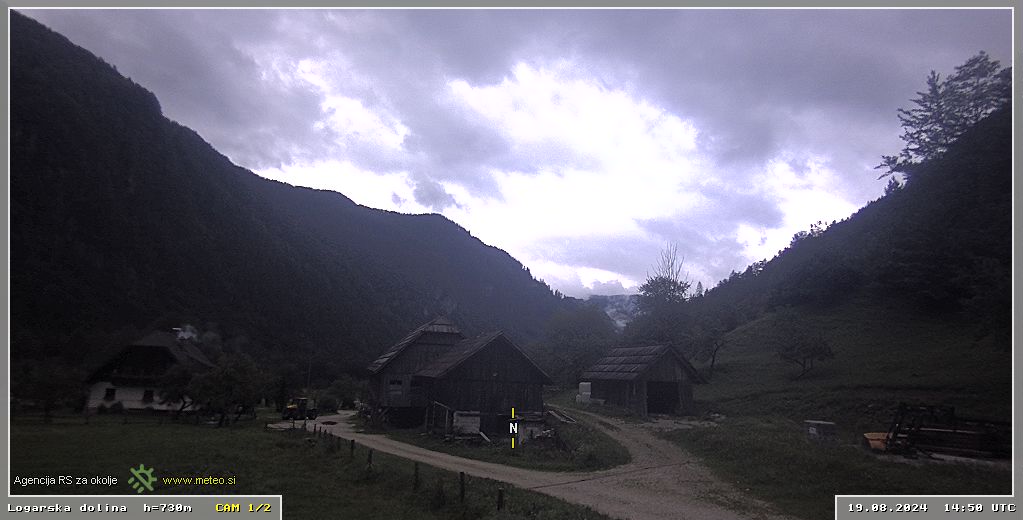 Spletna kamera Logarska dolina 730 m - pogled proti severu
